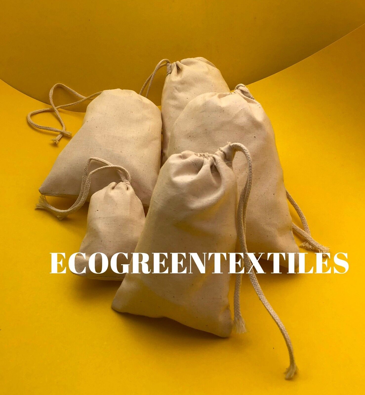 6x10 inch 100% Cotton Drawstring Muslin bags Choose Quantiti