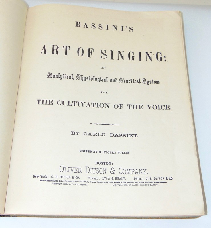 RARE ANTIQUE Book 1884 BASSINI'S ART OF SINGING