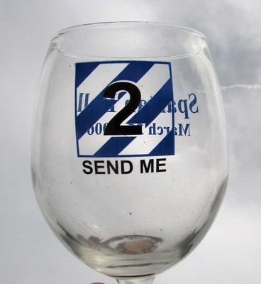 US Army 2006 - 2nd BCT Spartan Ball Wine Glass Set - Ft, Stewart, Ga - Spartans