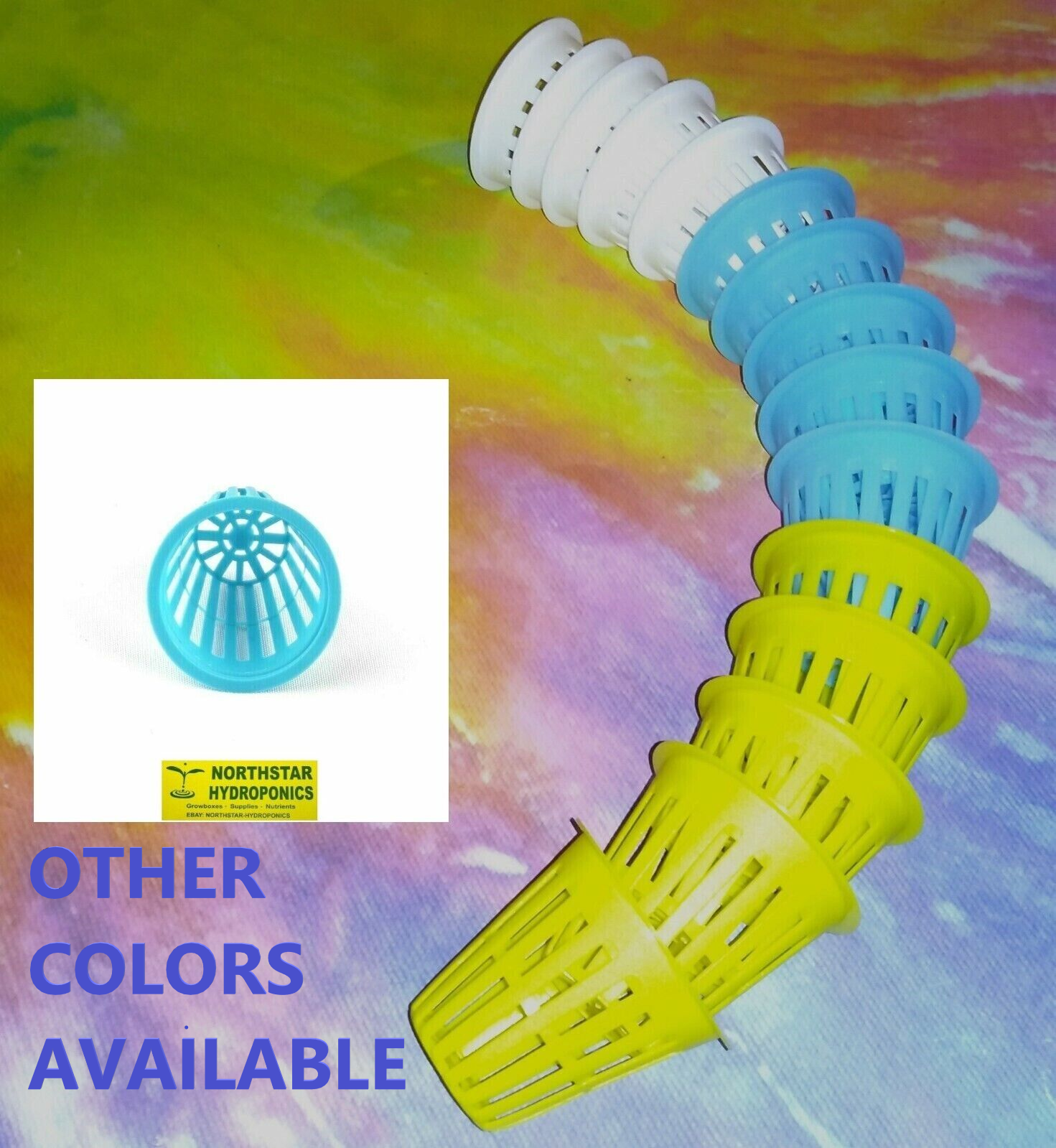 2" INCH BLUE NET CUP POTS HEAVY DUTY 2 /12/25/50/ 100 for  HYDROPONIC SYSTEMS