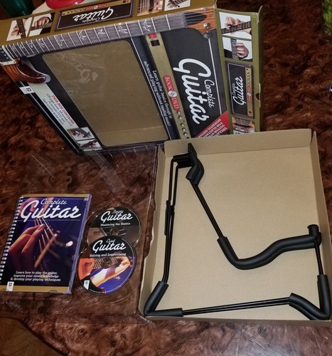 GUITAR STAND, TUTORIAL BOOK, 2 DVD ~ LEARN GUITAR GIFT SET
