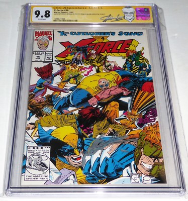 X-Force #16 Triple Autograph Signature CGC SS 9.8 STAN LEE ROB LIEFELD Poly-Bag