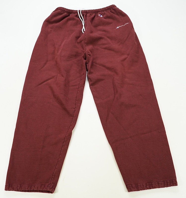 Rare Vintage CHAMPION Spell Out Joggers Sweatpants Pants 90s Maroon Red Size 2XL 7 490 256192712521