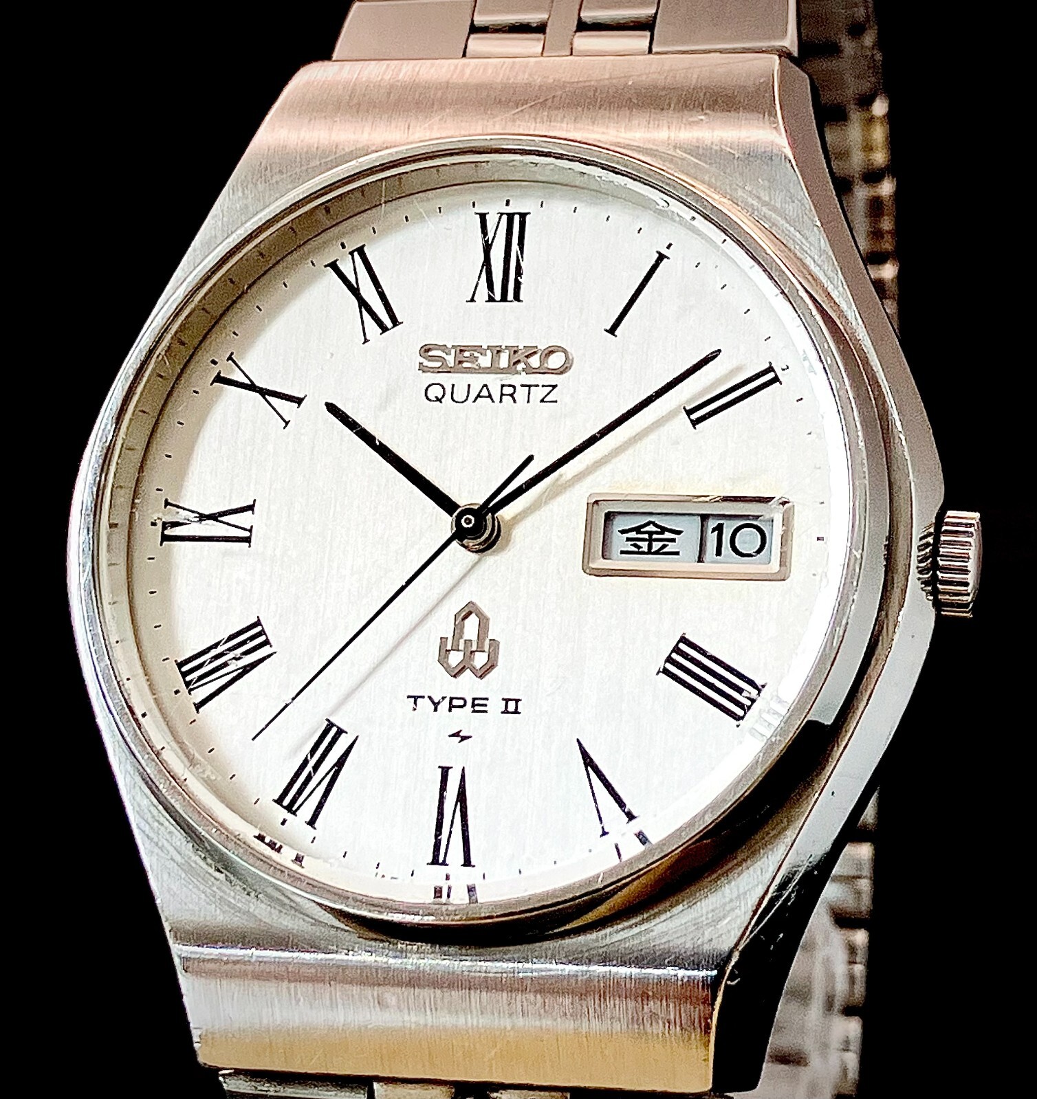 SEIKO WATCH TYPE 2 TYPEⅡ QUARTZ 4336-8040 WHITE STAINLESS