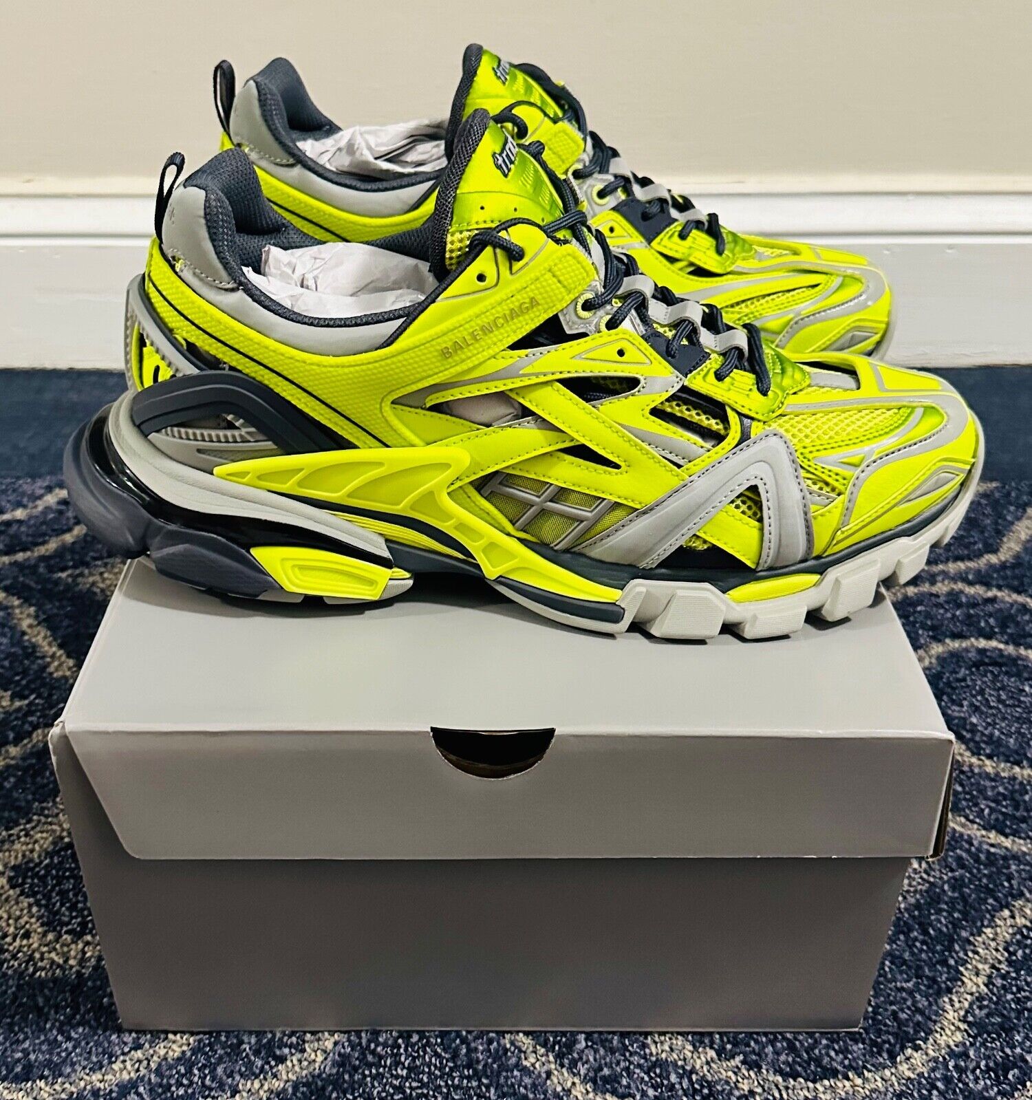 Balenciaga Track 2 Metallic Caged Trainer Sneakers Green Balenciaga Track 2 Metallic Caged Trainer Sneakers Green
