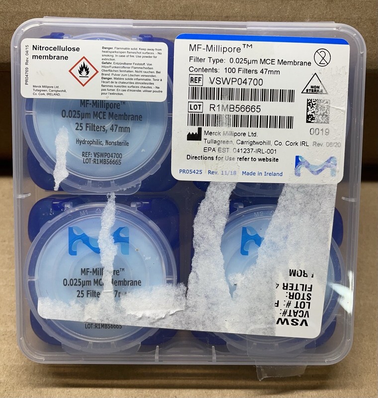 Millipore Membrane Filter, 0.025 µm pore, 47 mm diameter