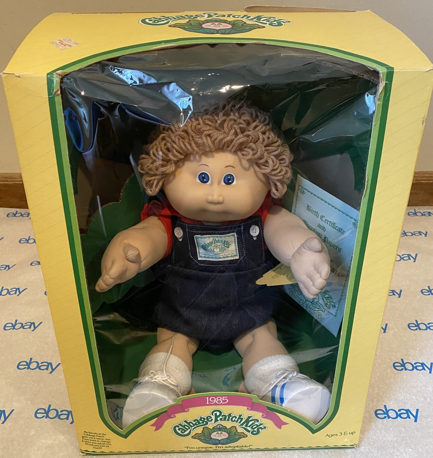 NIB 1985 Cabbage Patch Kids Doll Lance Vance w Birth
