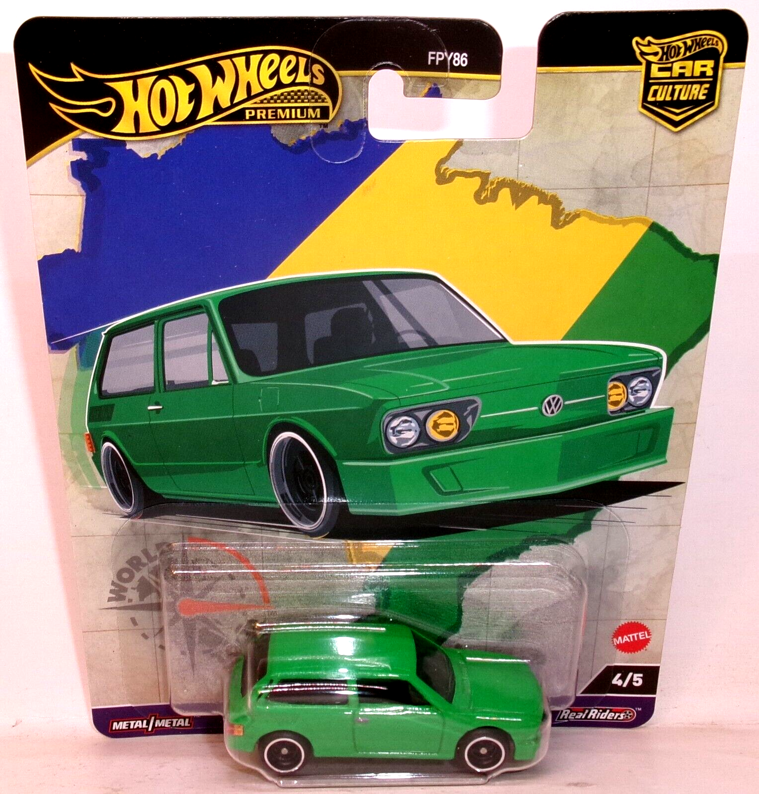 ホットウィール　フォルクスワーゲン ブラジリア　グリーン 2024 HOT WHEELS PREMIUM WORLD TOUR 4/5 GREEN VOLKSWAGEN