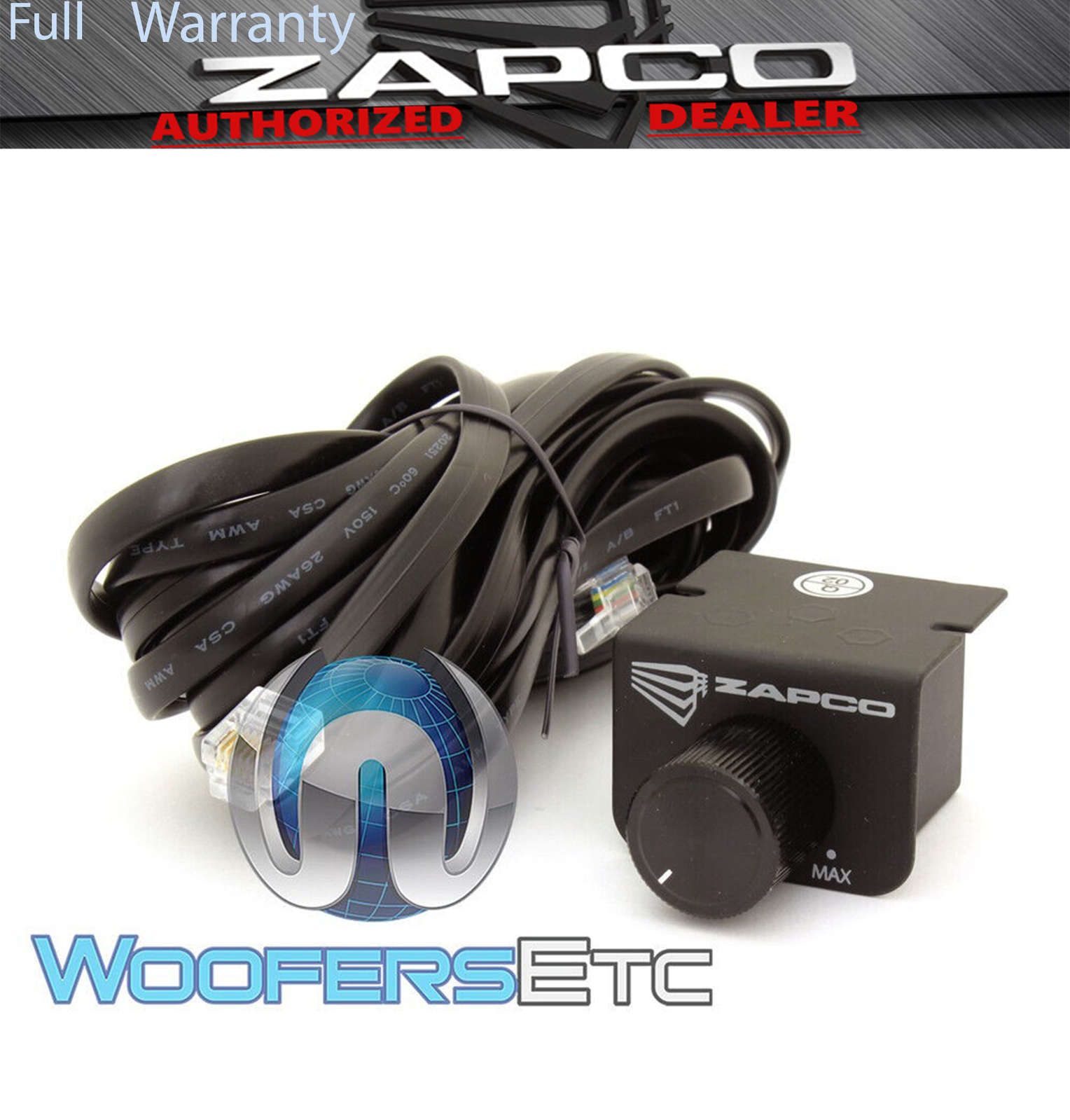 ZAPCO Z-BR-II REMOTE BASS GAIN CONTROL FOR Z-II, Z-LX, Z-SP