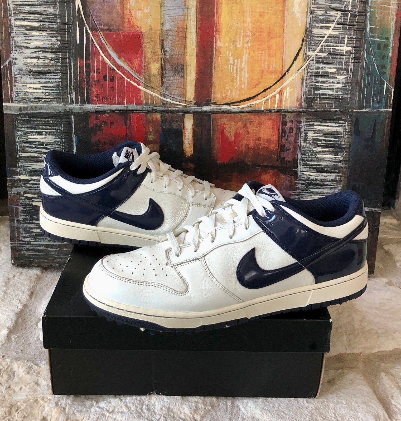 Nike SB Dunk NG Low Golf Shoes Spikes Sail Navy Blue 484294
