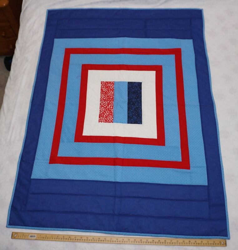 Handmade Patriotic Lap Quilt/Wall Hanging/Table Topper, 51" x 38.5", Signed