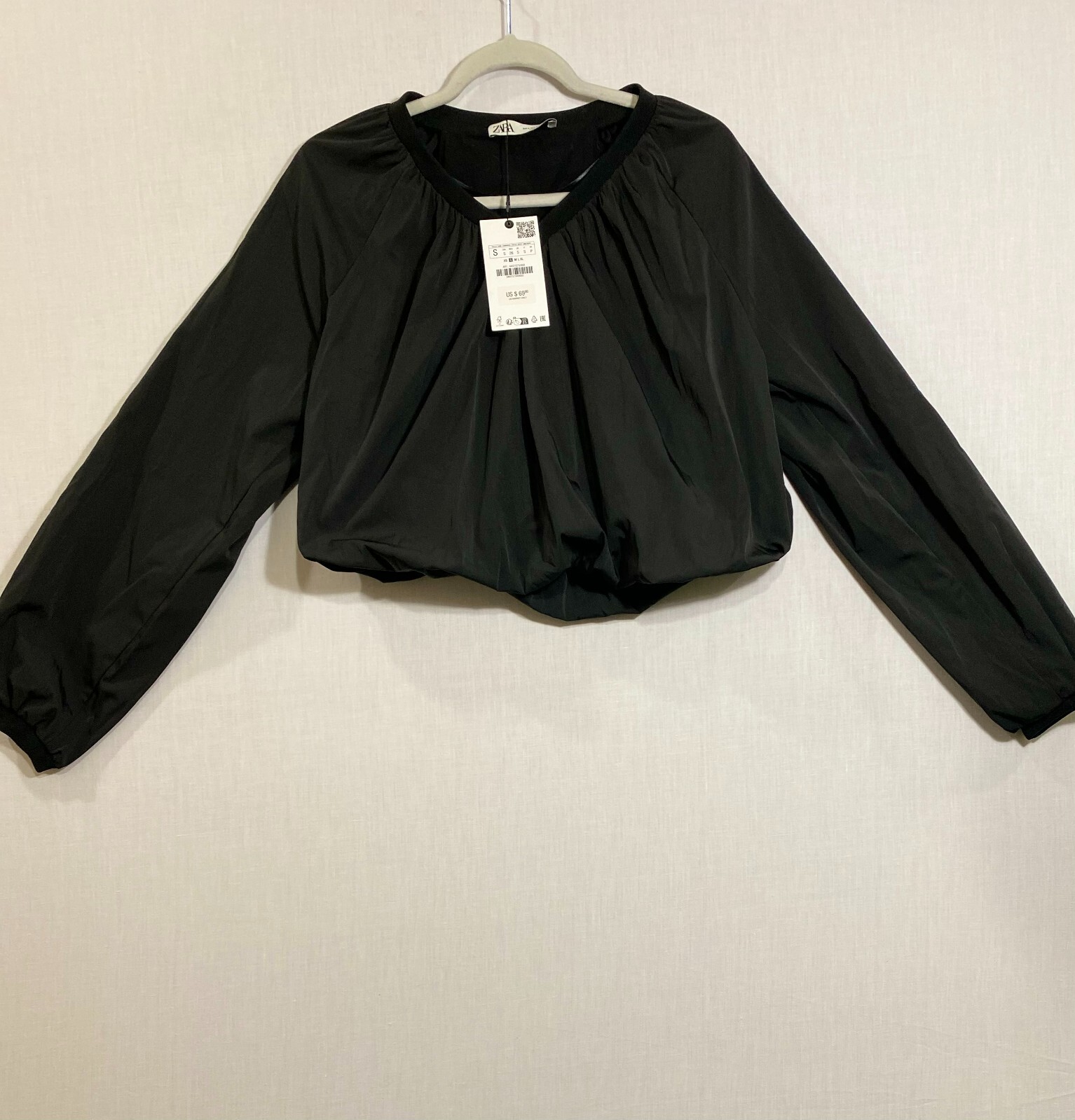 トップス FERROW balloon balloon tops BLACK Zara Balloon Top ZW Collection - Sz. S - Black | eBay