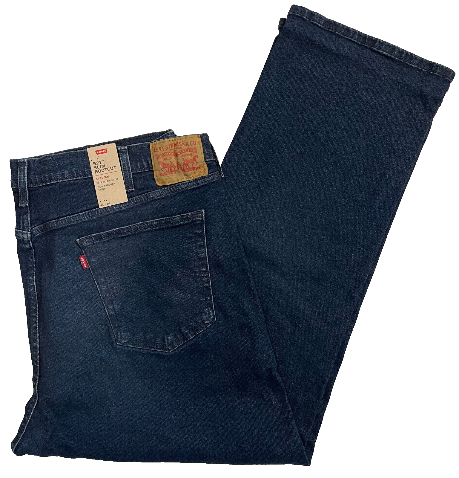 Levis 527 Slim Bootcut Mens Stretch Jeans 44x30 Dark Blue