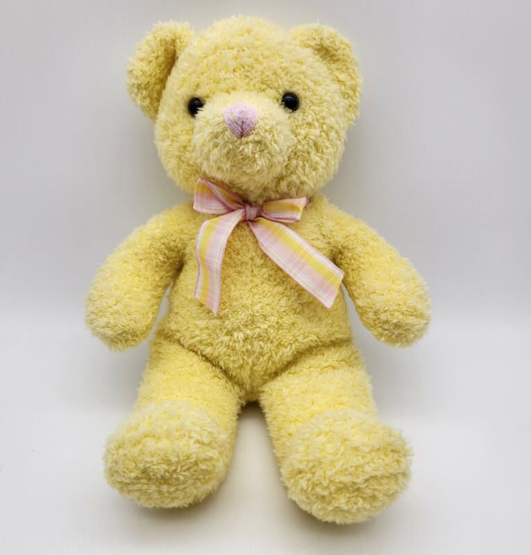 VTG Russ Berrie Sprinkles Teddy Bear Plush Yellow Rattle 1 2" Stuffed Animal Toy