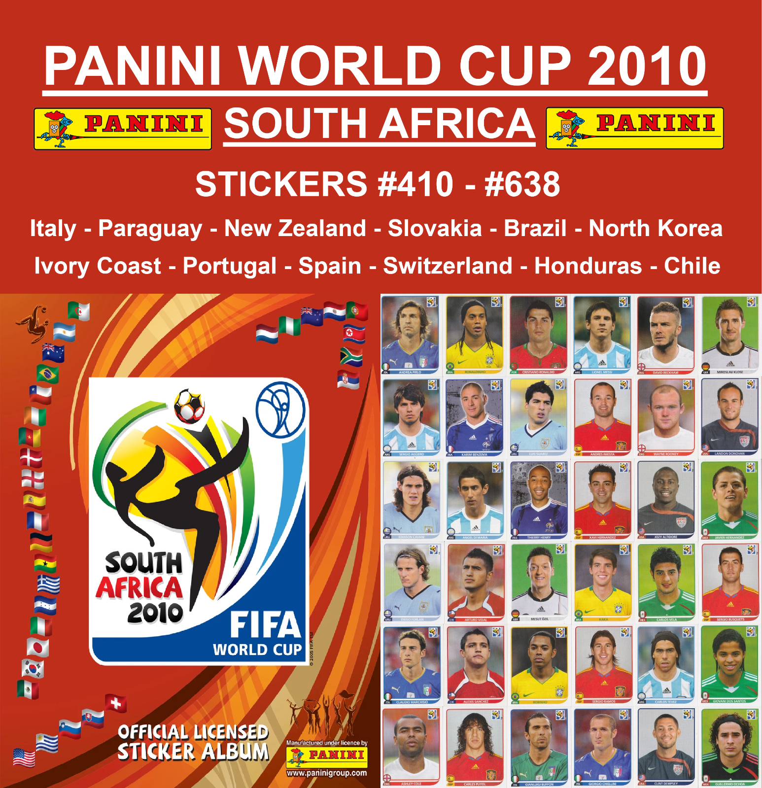 Panini FIFA World Cup South Africa 2010 Stickers #410 - #638