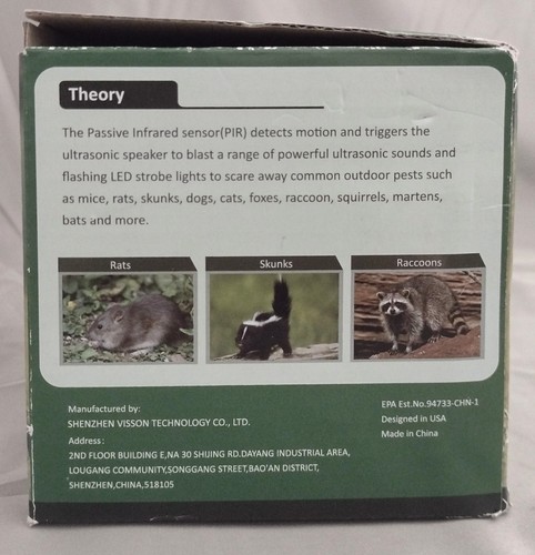 AMERFIST Solar Animal Repeller, 2021 Ultrasonic Animal Repeller