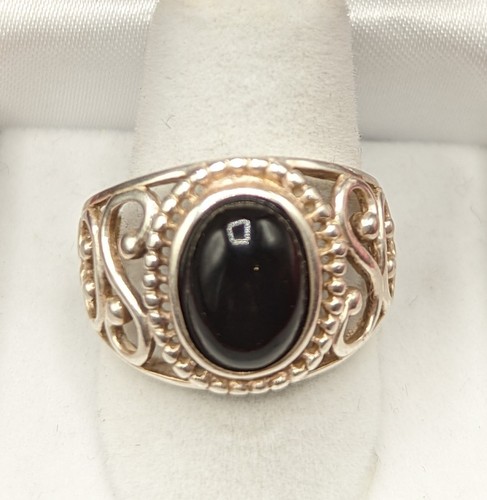 RJ Graziano Sterling Silver 925 Swirl Black Onyx Oval