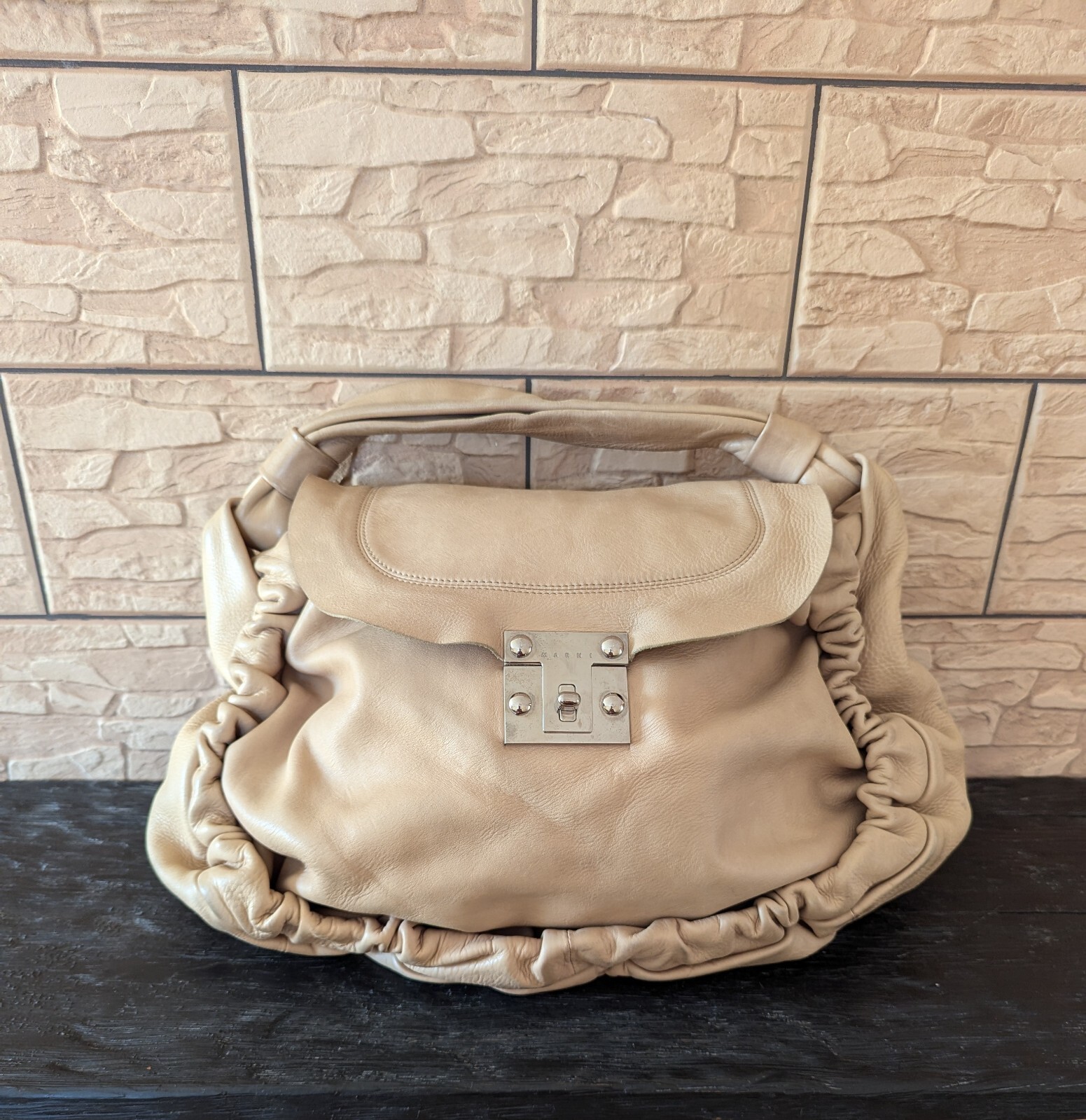 【関税込み】Hobo Small Prisma Bag - Marni - Leather - Beige Hobo Prisma Bag - Marni - Leather - Beige