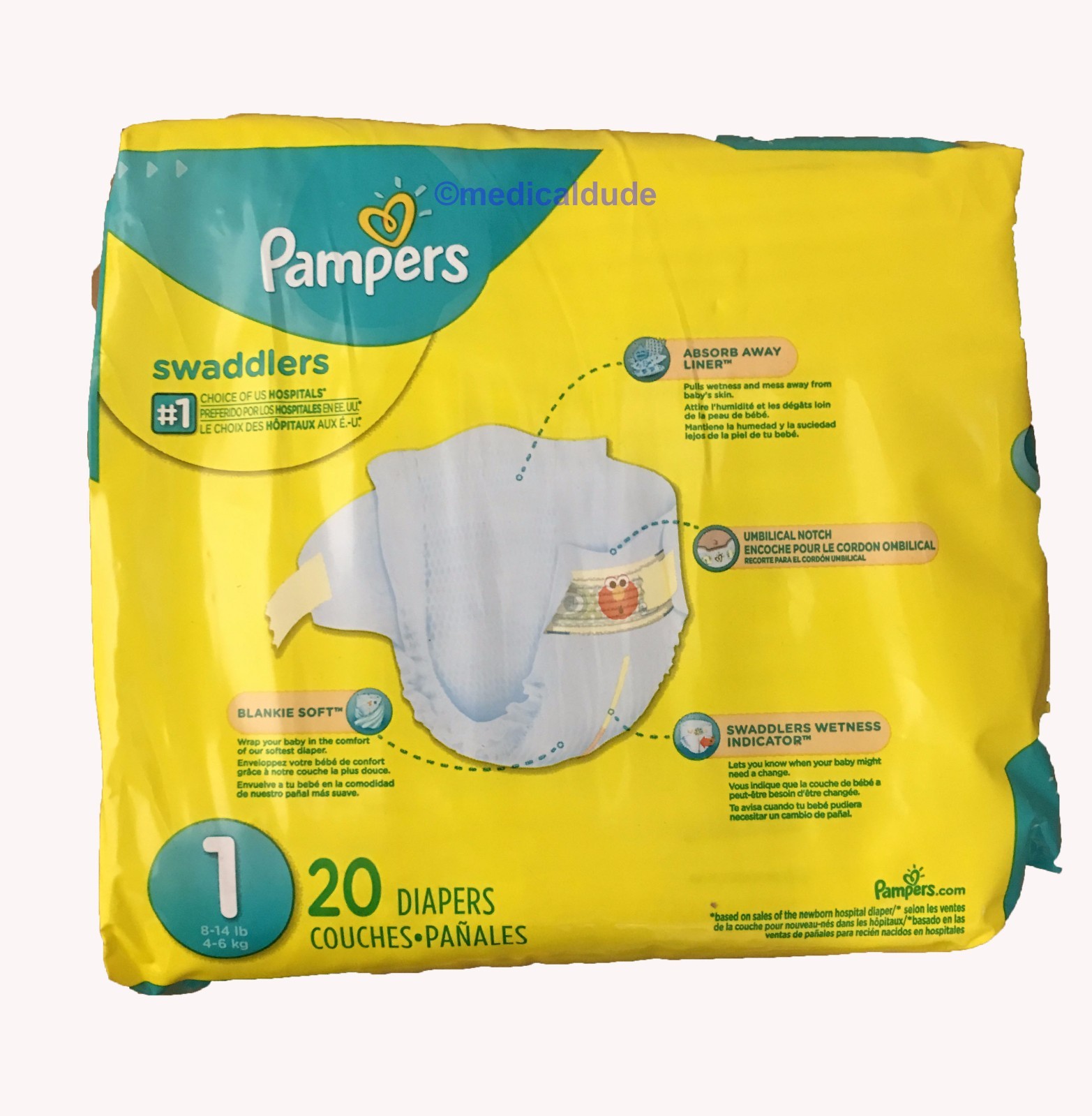 20 pack of pampers swaddlers size 1