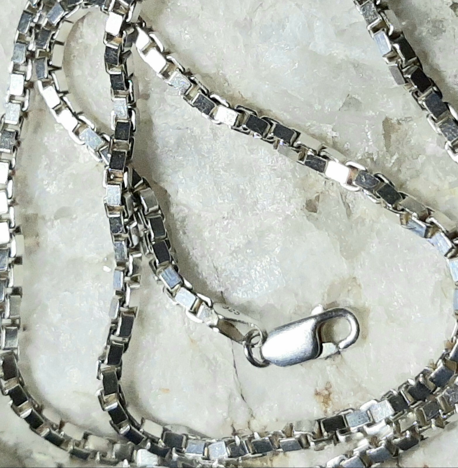 Ladies 30 Inch .925 Sterling Silver Box Chain Necklace