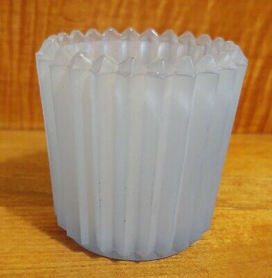 2-1//2/" blue fluted sawtooth glass votive candle cup toothpick holder