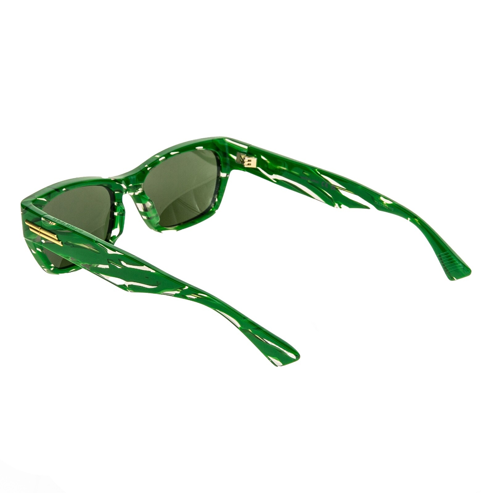 Pre-owned Bottega Veneta Bv1143s Green Zebra Print Unisex Narrow Sunglasses 1143 004
