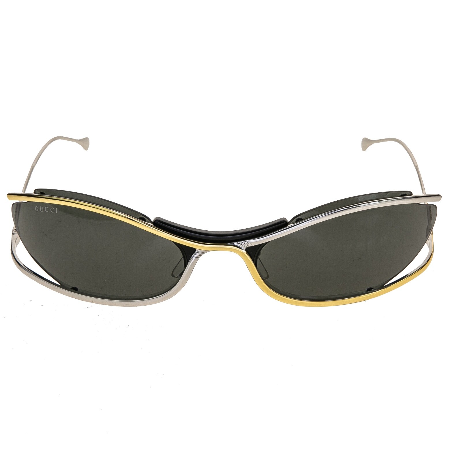 Pre-owned Gucci 1487 Black Silver Gold Metal Designer Mask Gg1487s Unisex Sunglasses 001