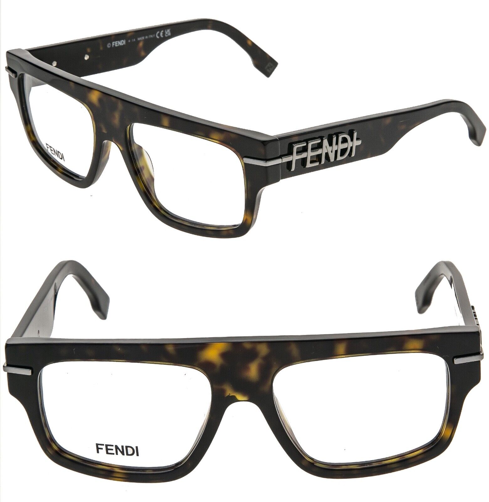 FENDI FENDIGRAPHY HOBO LOGO 50062 052 Havana Eyeglasses FENDI FENDIGRAPHY HOBO LOGO 50062 052 Havana Eyeglasses