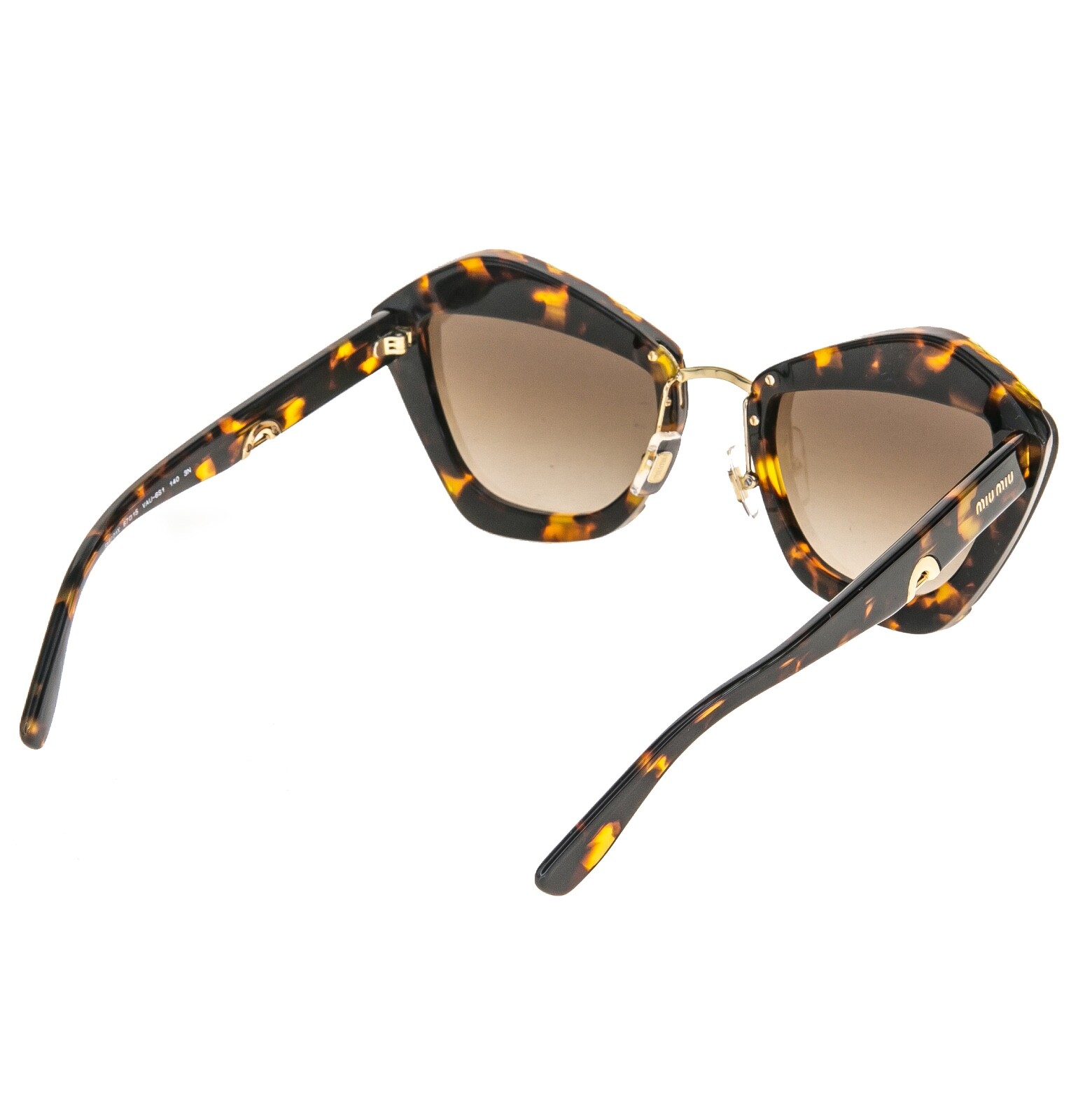 Pre-owned Miu Miu Charm Mu01xs Dark Brown Havana Geometric Luxury Fashion Sunglasses 01x In Vau-6s1