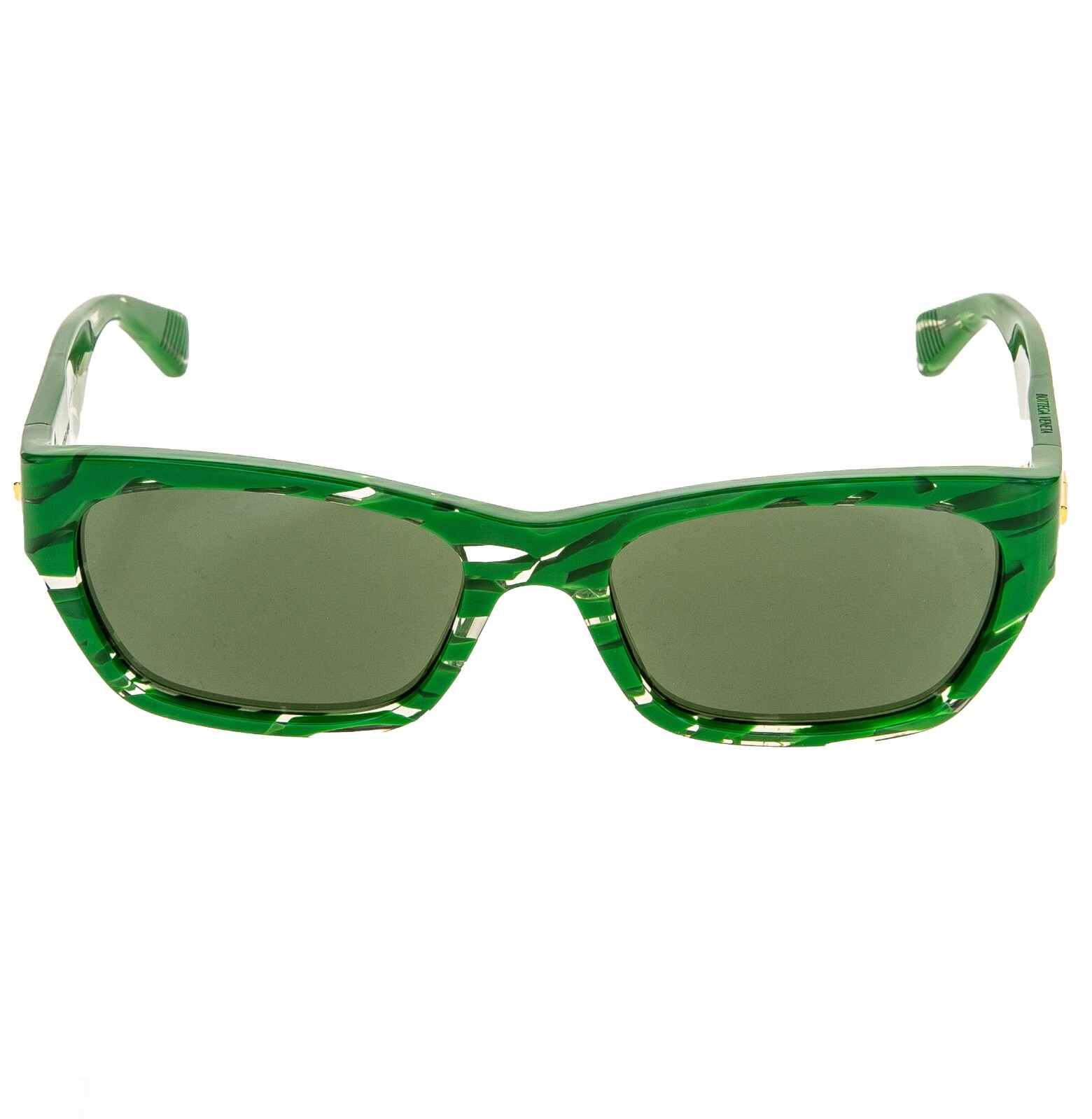 Pre-owned Bottega Veneta Bv1143s Green Zebra Print Unisex Narrow Sunglasses 1143 004