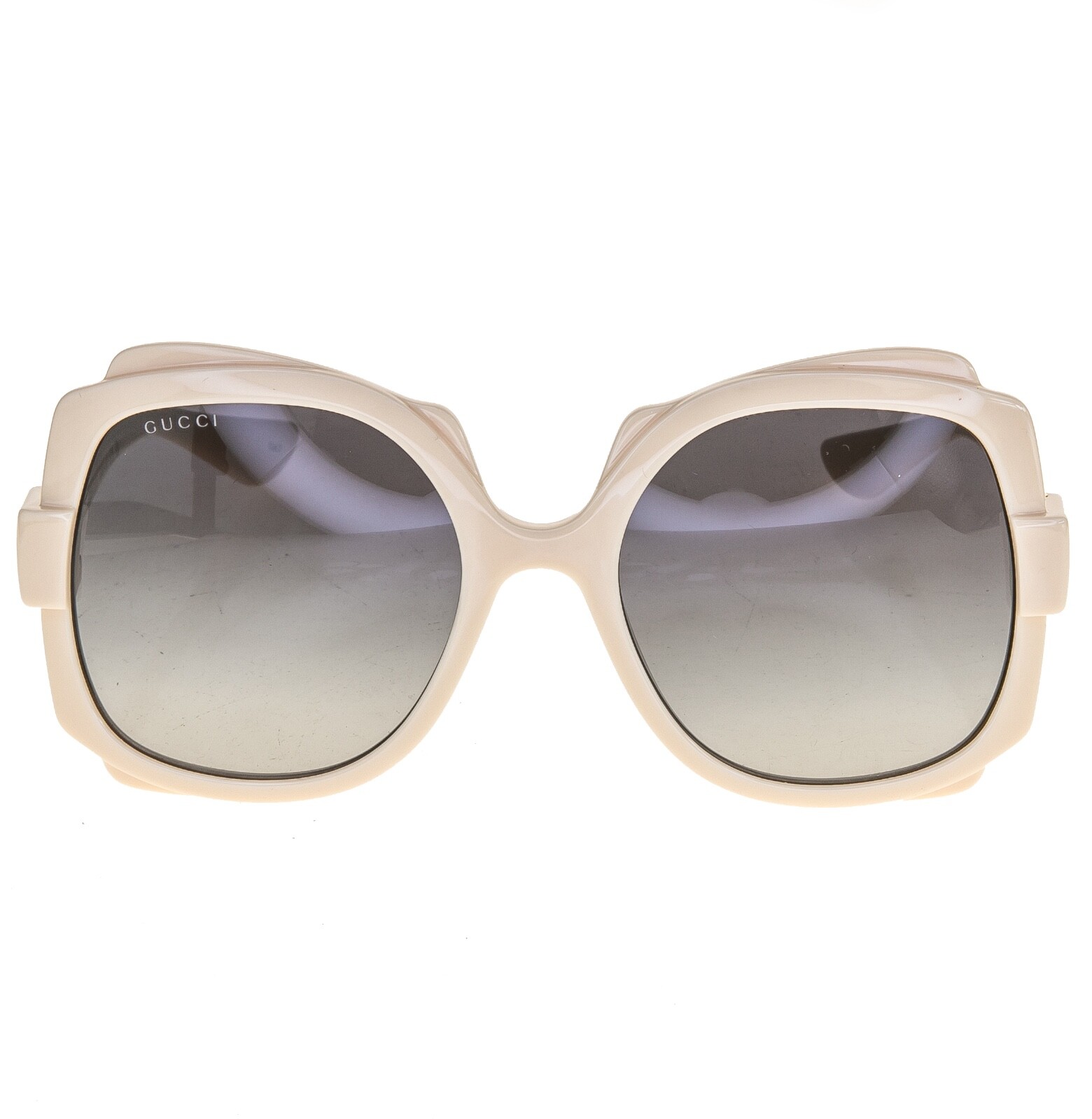 Pre-owned Gucci Ivory Grey 1431 Oversized Retro Gg1431s Sunglasses 004 Authentic In Gray