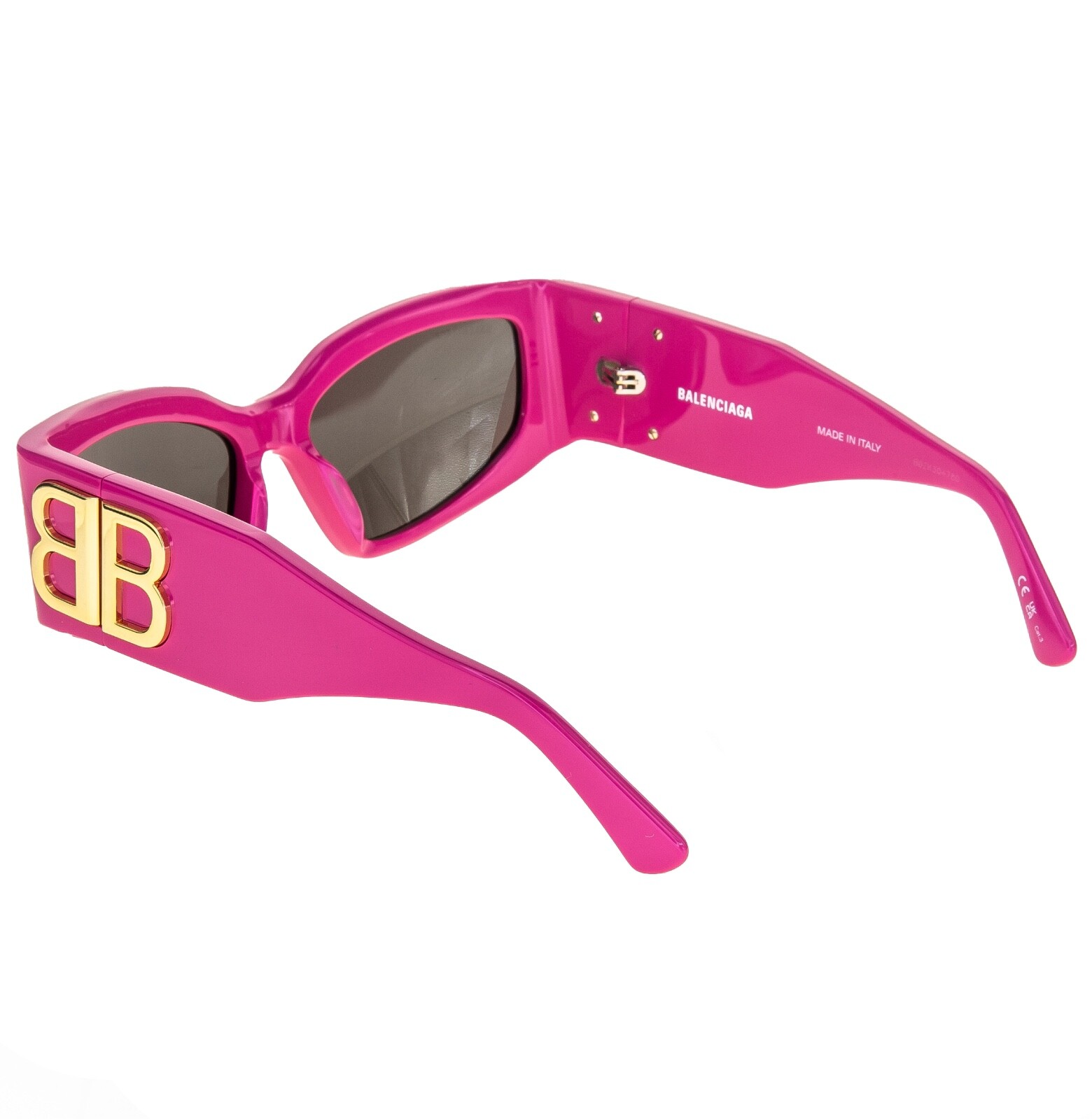 Pre-owned Balenciaga Bossy Cat 0321 Pink Fashion Geometric Unisex Sunglass Bb0321s 006 In Gray