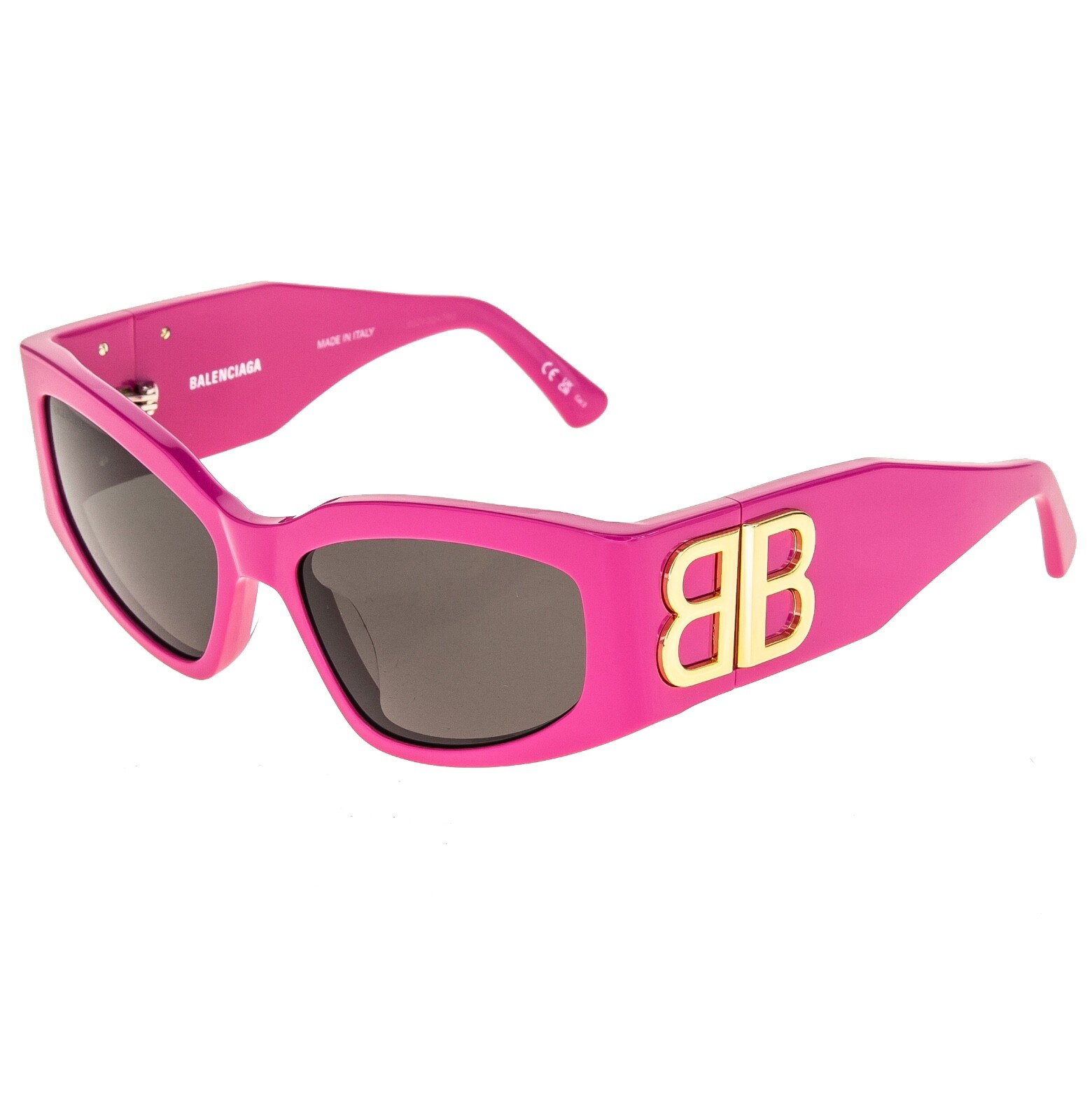 Pre-owned Balenciaga Bossy Cat 0321 Pink Fashion Geometric Unisex Sunglass Bb0321s 006 In Gray