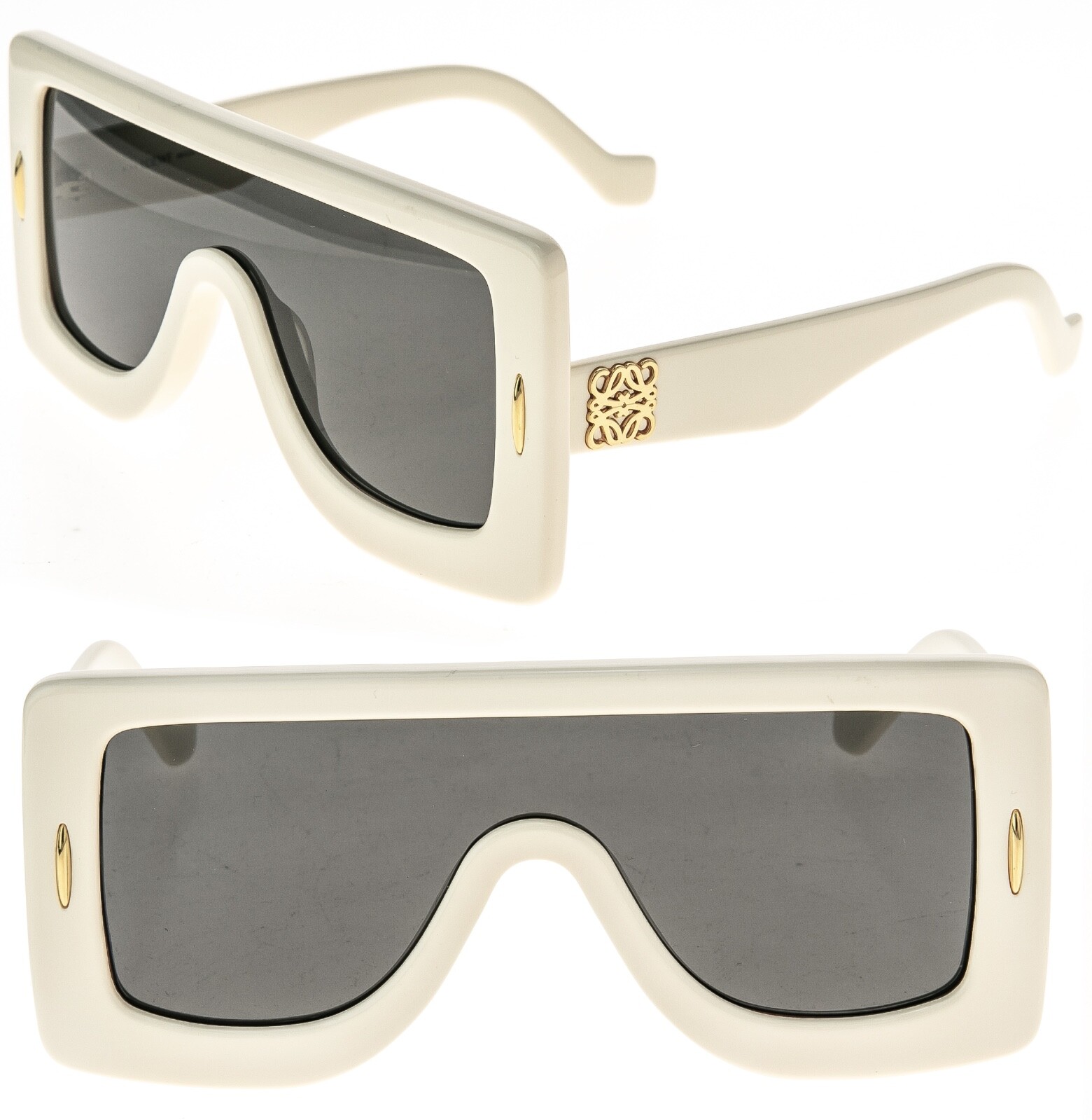 LOEWE SCREEN Chunky ANAGRAM MASK LW40104I Ivory Gray 40104 LOEWE SCREEN Chunky ANAGRAM MASK LW40104I Ivory Gray 40104