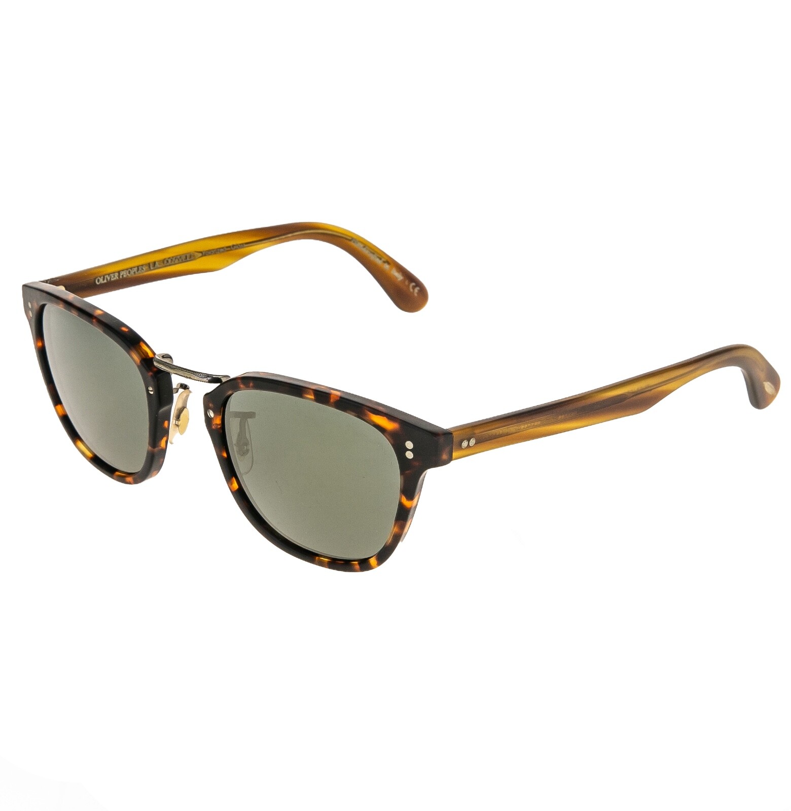 Pre-owned Oliver Peoples 5369 Lerner Sunglasses Ov5369s Tortoise Green Mirrored Polarized