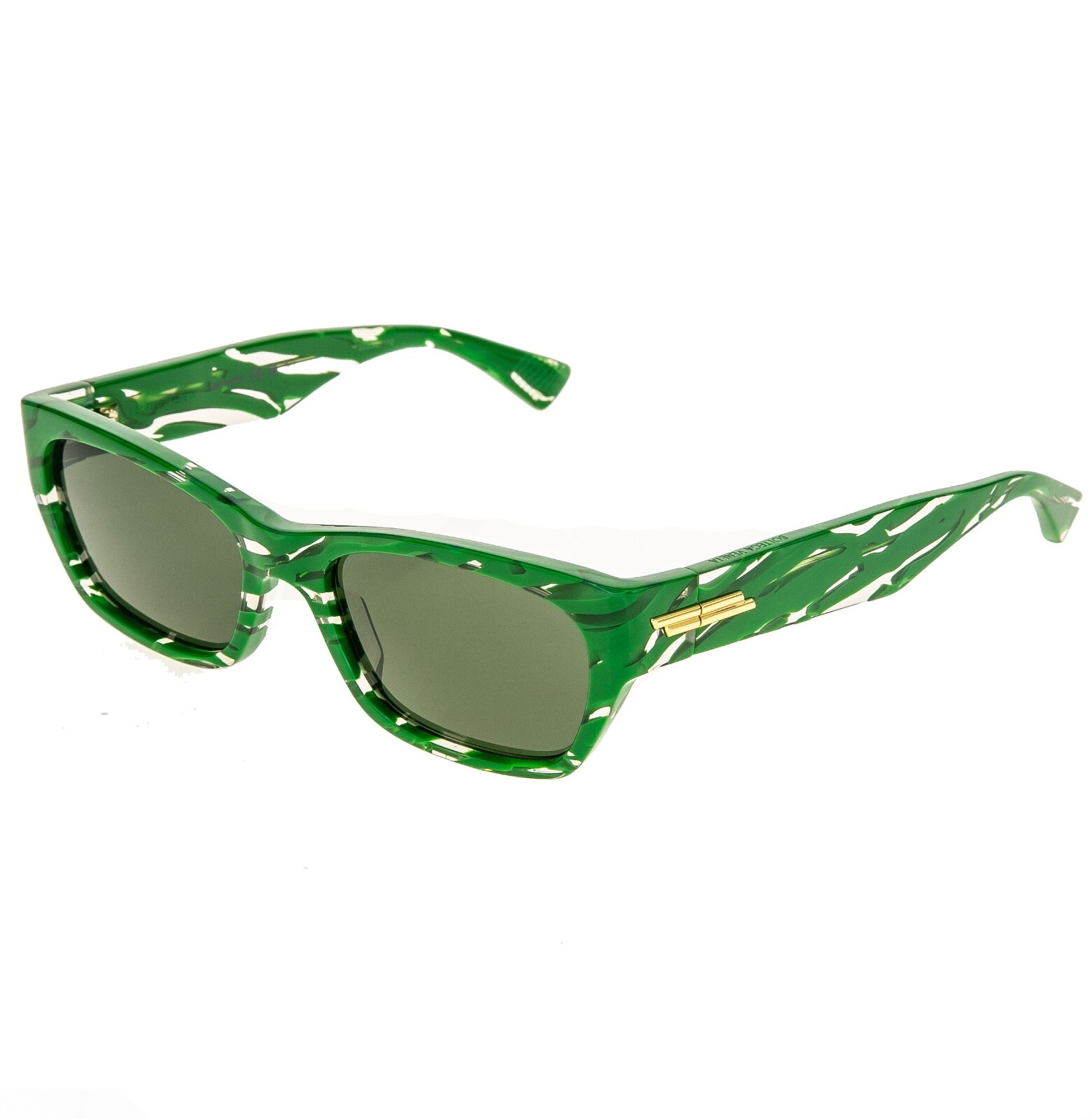Pre-owned Bottega Veneta Bv1143s Green Zebra Print Unisex Narrow Sunglasses 1143 004