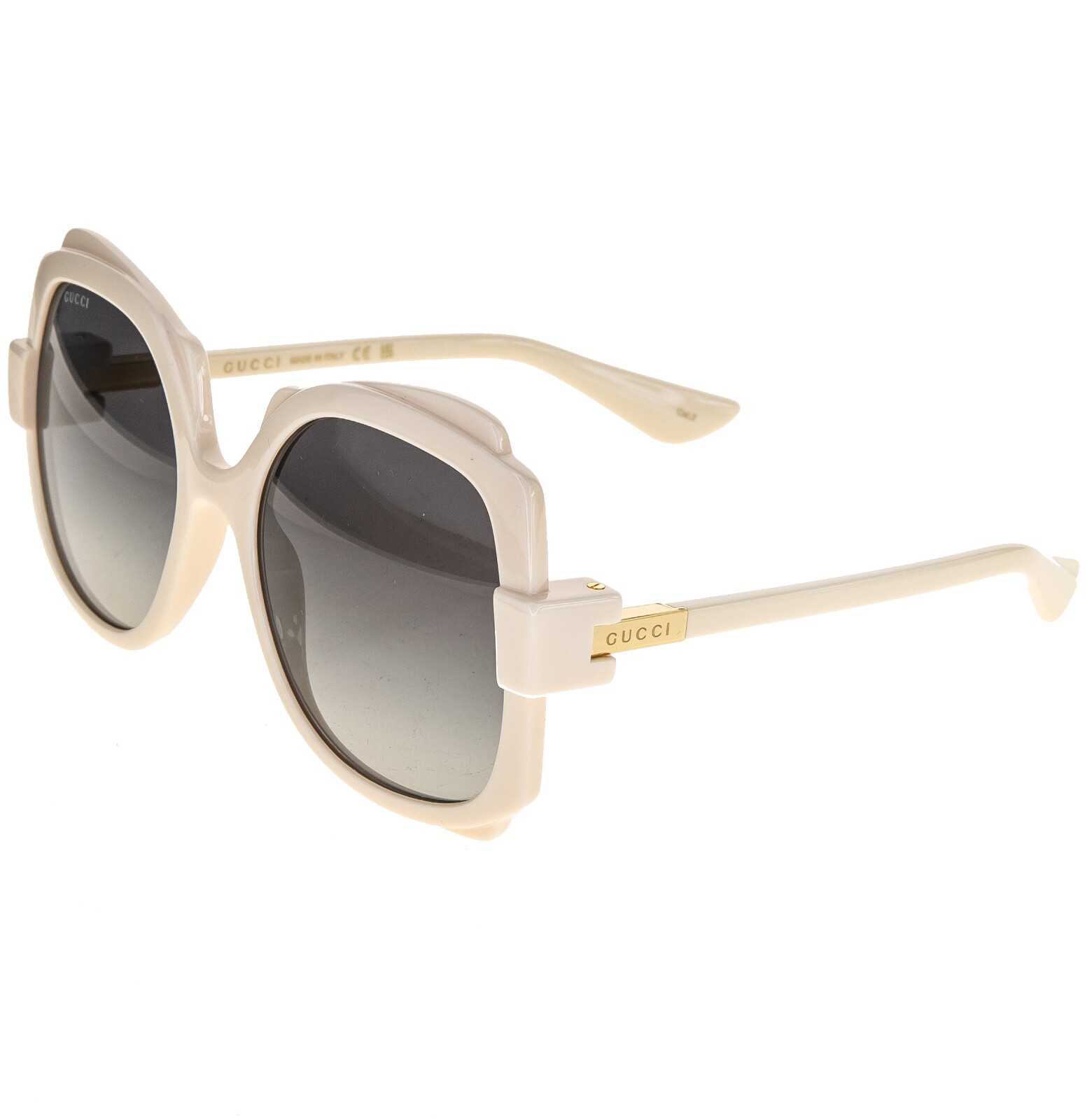 Pre-owned Gucci Ivory Grey 1431 Oversized Retro Gg1431s Sunglasses 004 Authentic In Gray