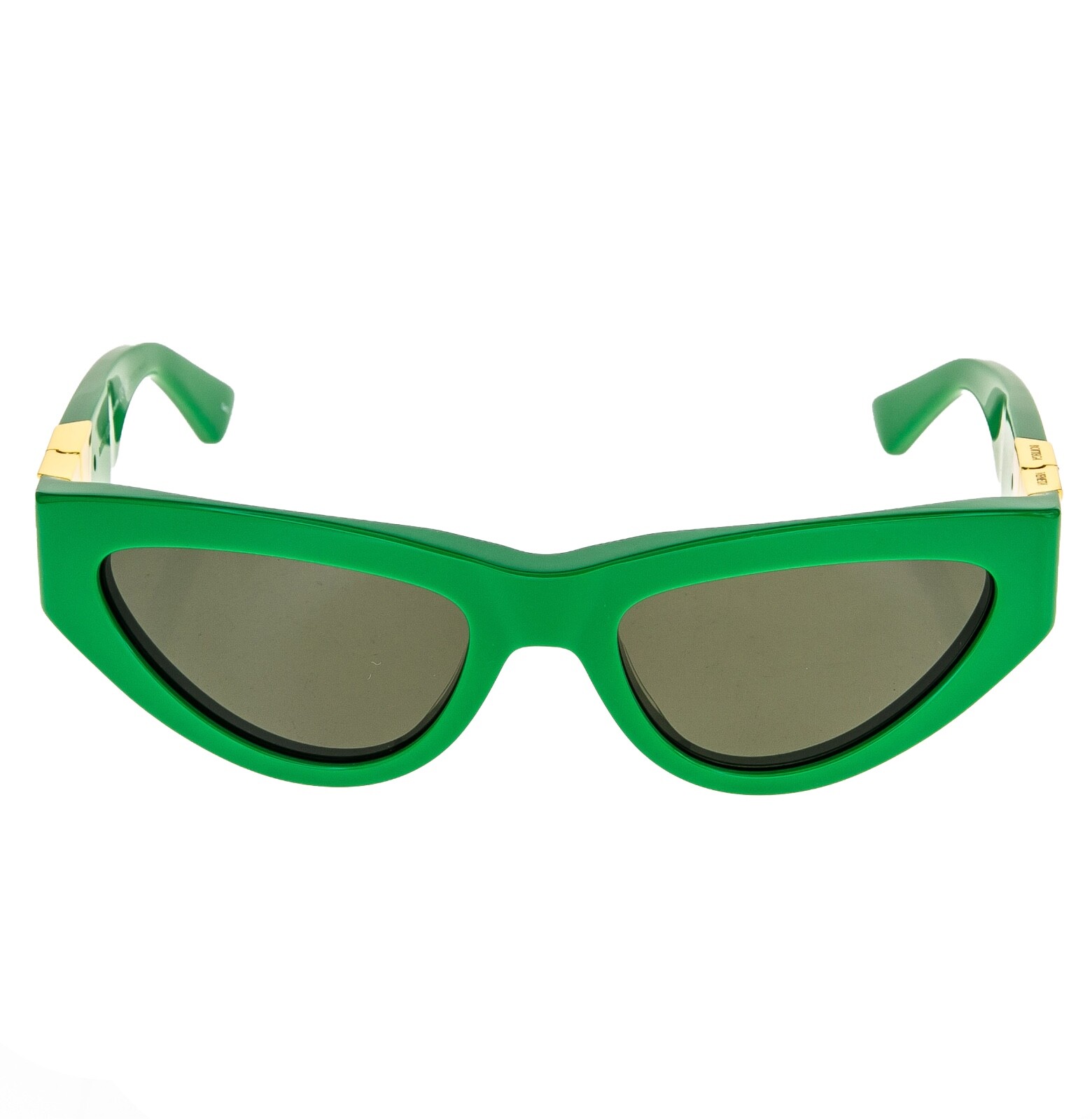 Pre-owned Bottega Veneta Angle Classic Bv1176s Green Bold Narrow Cat Sunglasses 1176 003