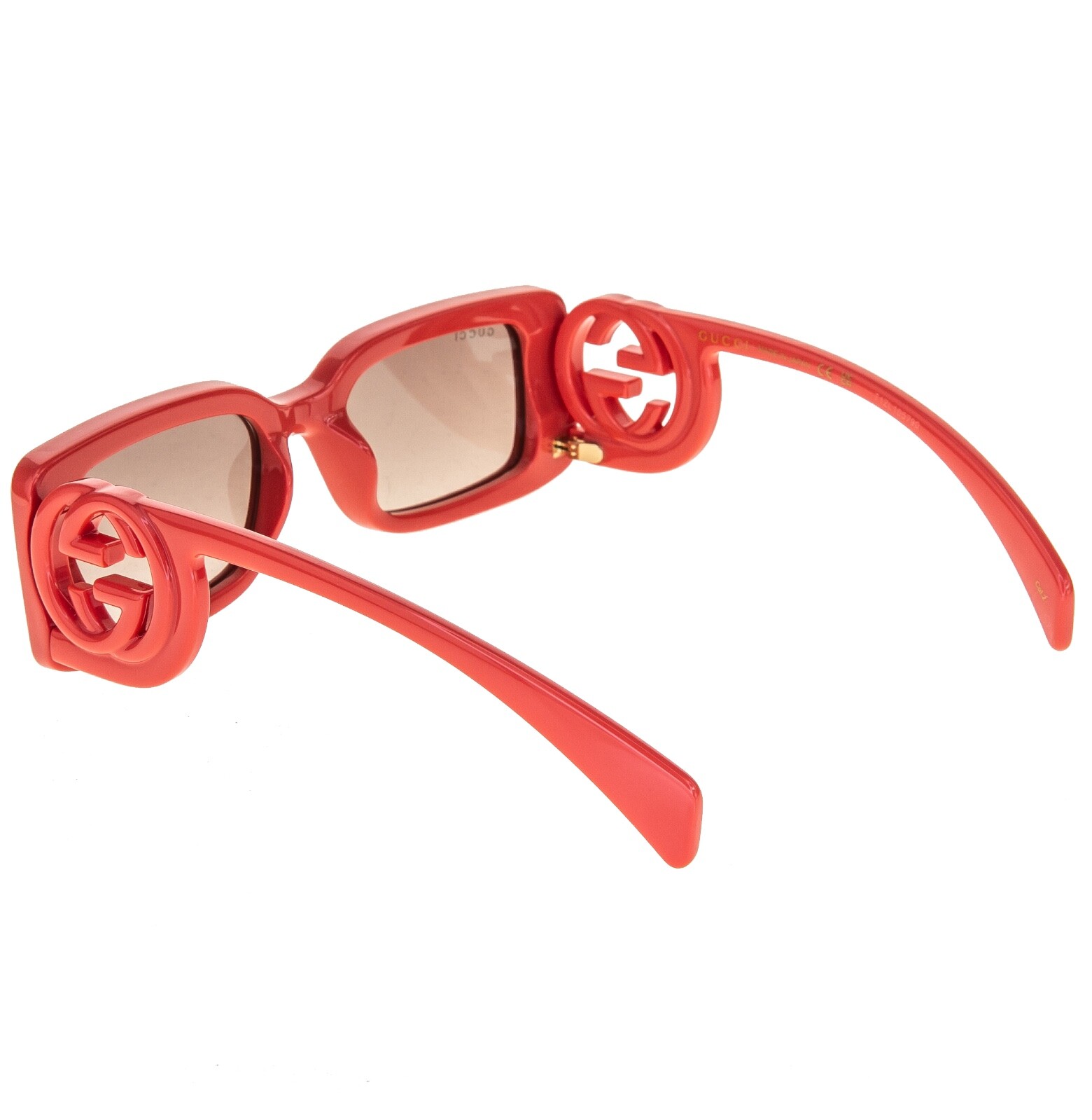 Pre-owned Gucci Couture 1325 Red Gg Logo 005 Narrow Fashion Square Sunglasses Gg1325s In Brown