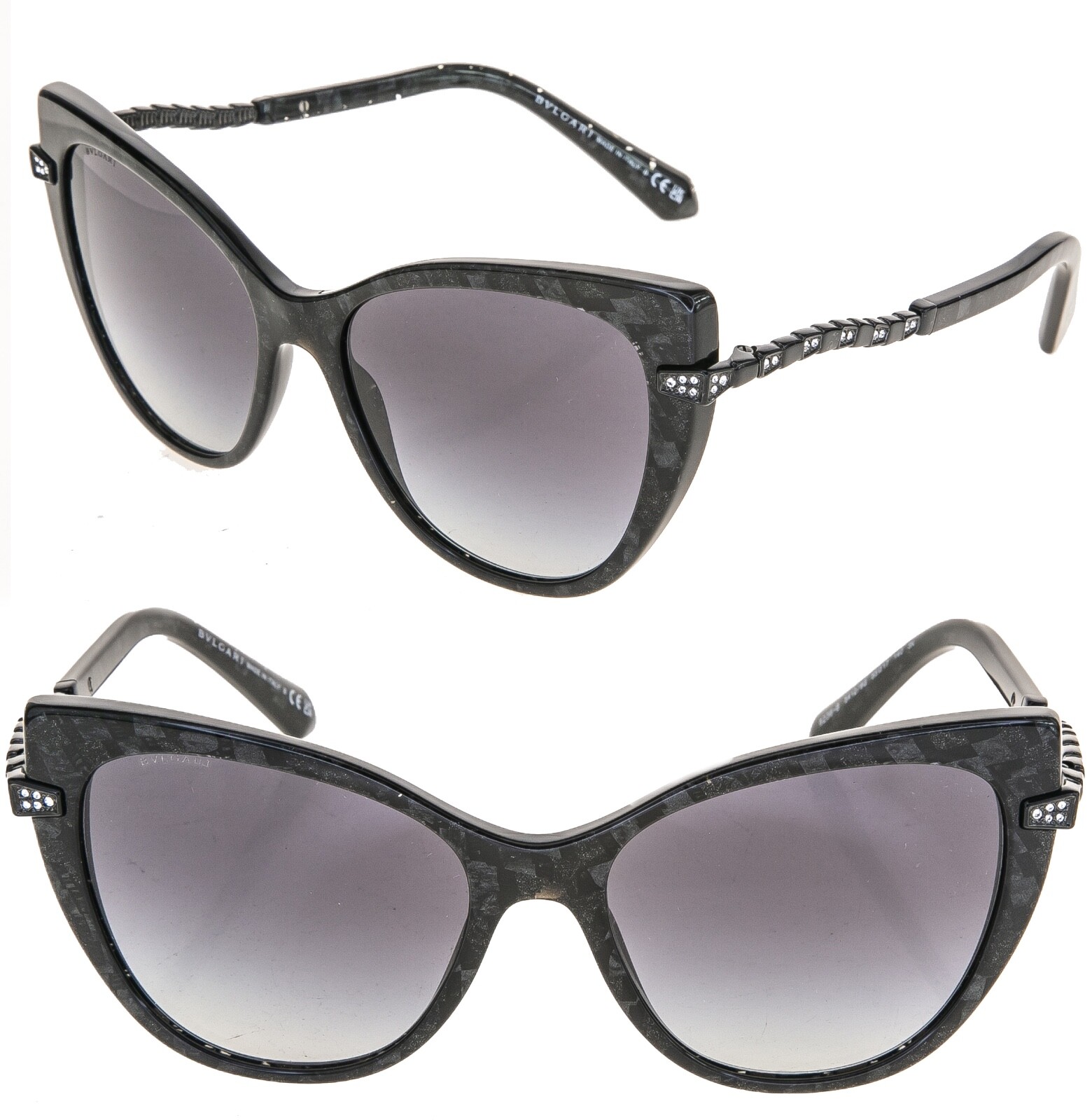 BVLGARI Serpenti Viper BV8236B Black Mamba Snake Crystal