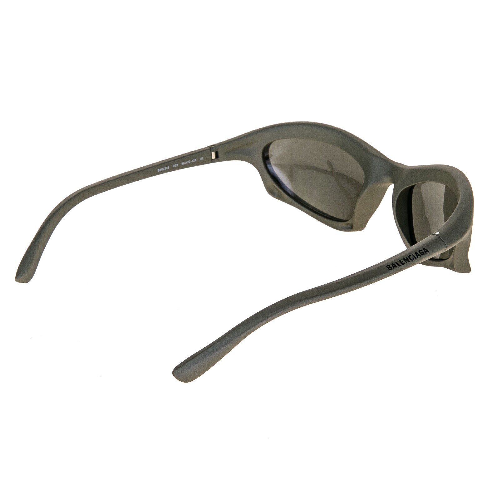 Pre-owned Balenciaga Bat 0229 Gray Silver Mirror 004 Fashion Demna Mask Sunglasses Bb0229s