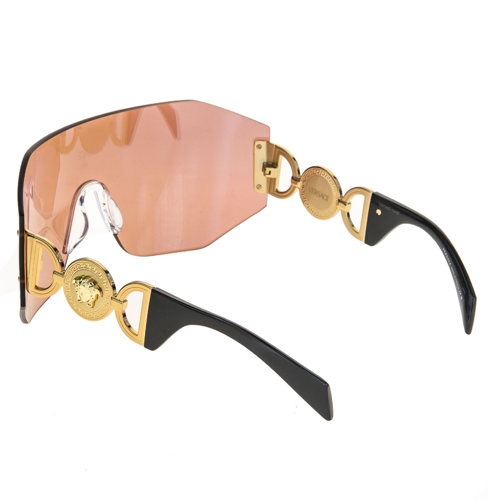 Pre-owned Versace Medusa Biggie Mask 2258 Black Blue Mirrored Ve2258 Unisex Sunglasses