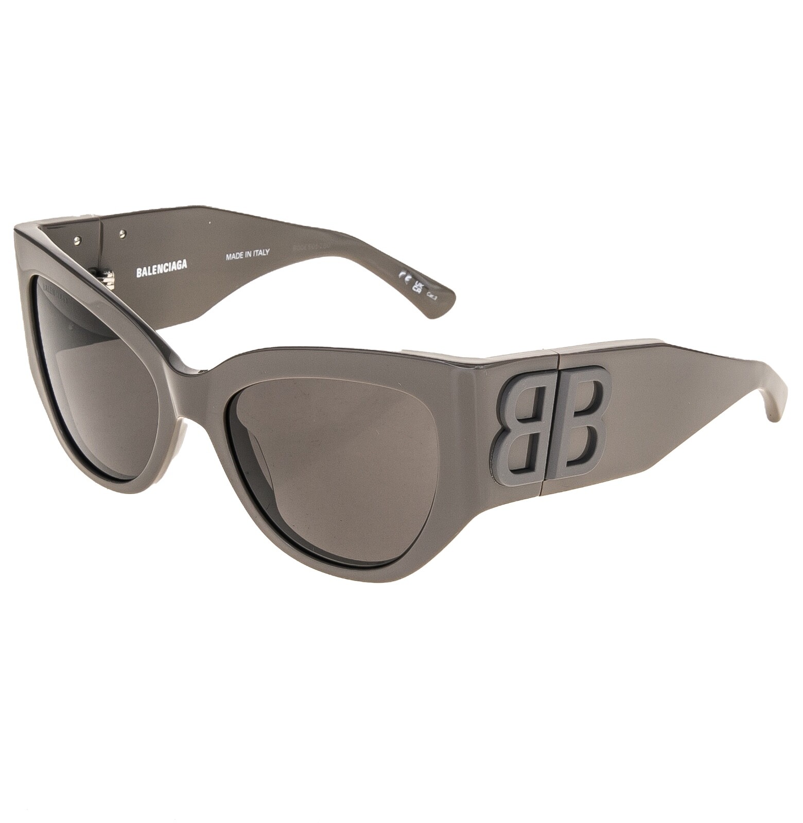 Pre-owned Balenciaga Bossy Cat 0322 Brown Fashion Geometric Unisex Sunglass Bb0322s 004 In Gray