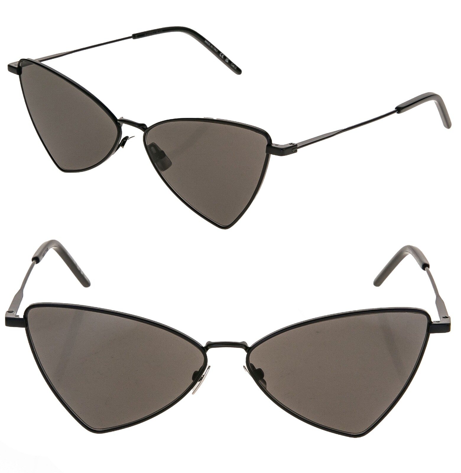 Pre-owned Saint Laurent Jerry Ysl 303 002 Black Angular Metal Fashion Sunglasses Sl303
