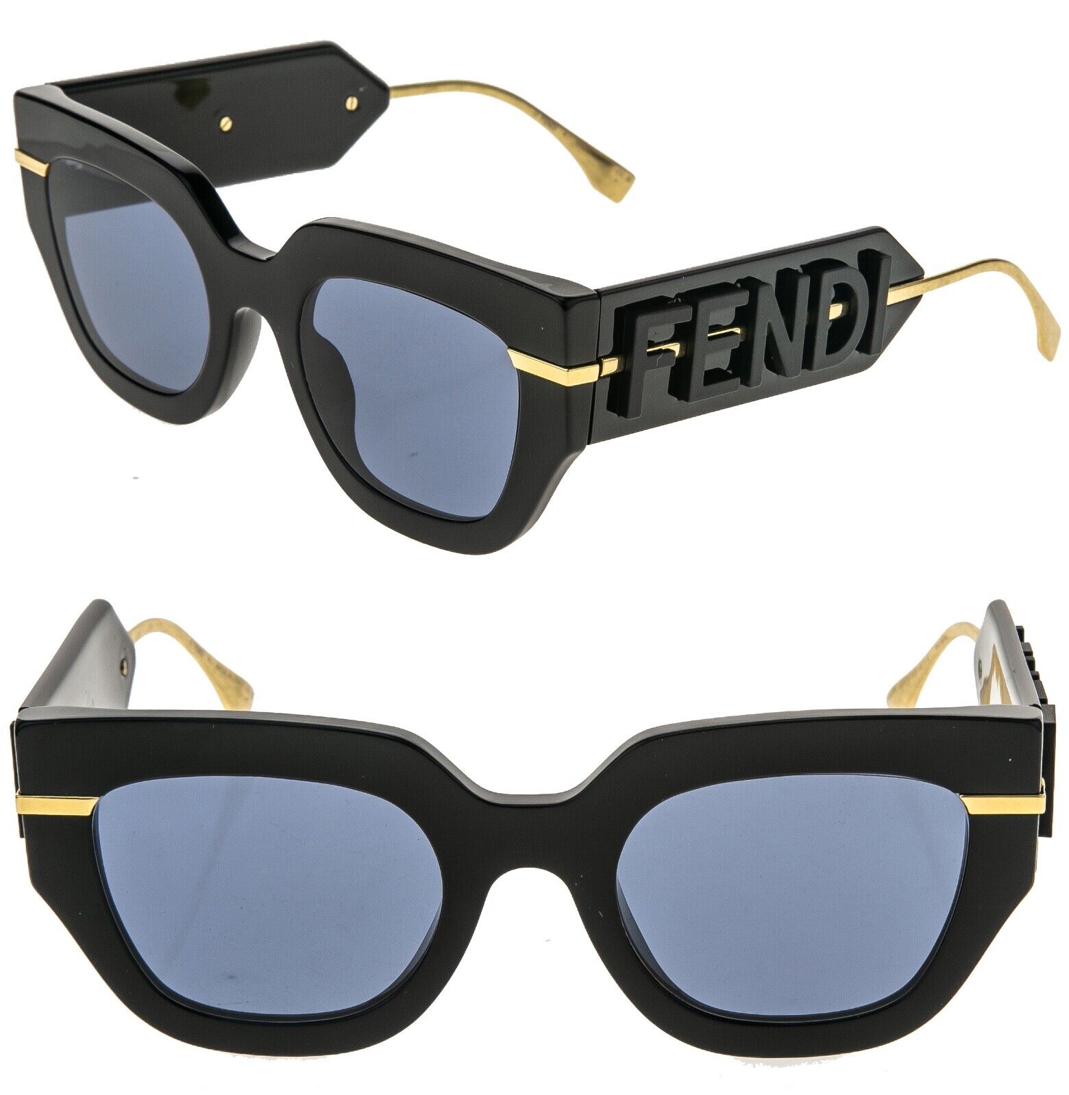 FENDI FENDIGRAPHY HOBO Logo 40097 Black Gold Fashion Chunky FENDI FENDIGRAPHY HOBO Logo 40097 Black Gold Fashion Chunky