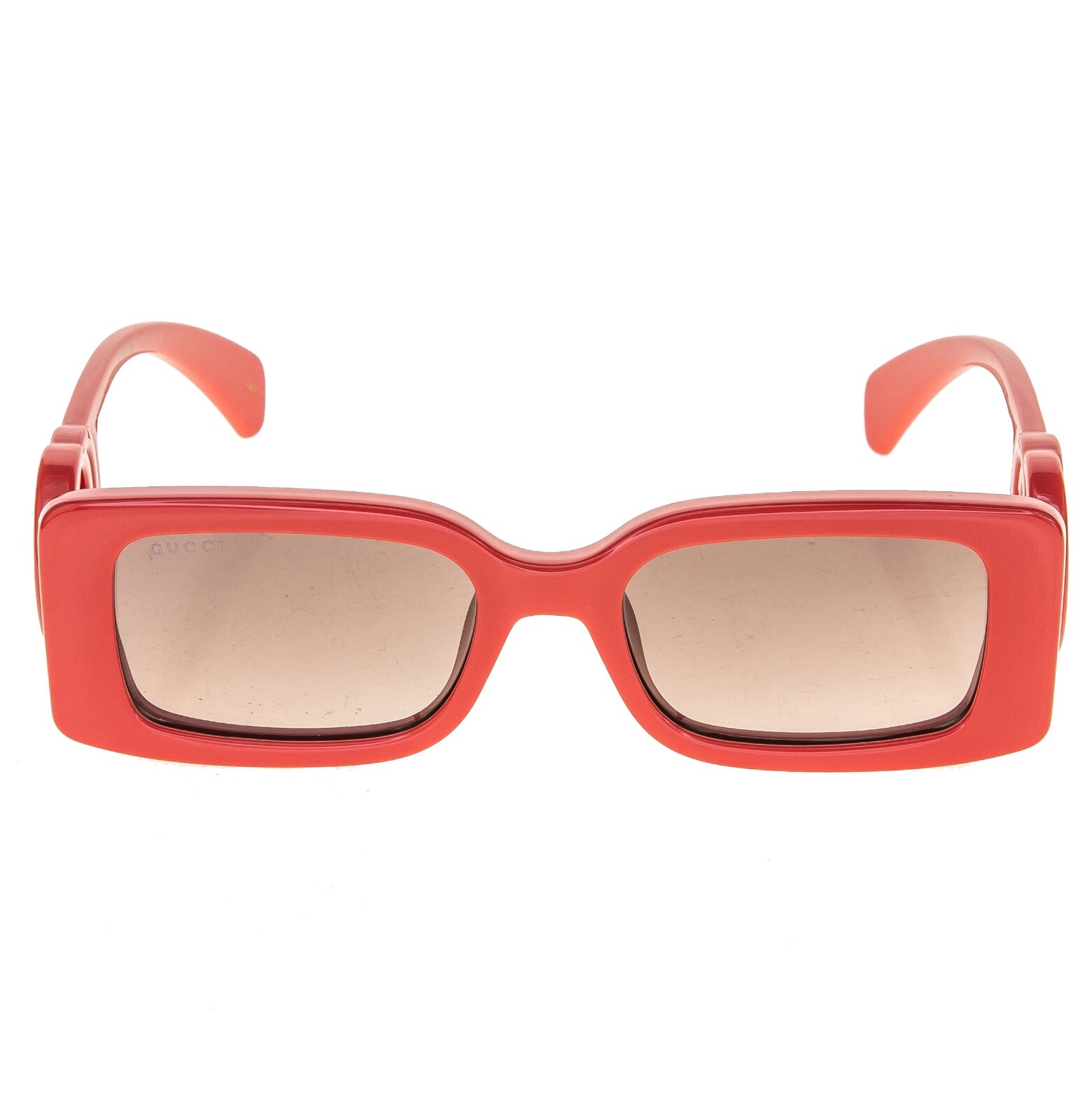 Pre-owned Gucci Couture 1325 Red Gg Logo 005 Narrow Fashion Square Sunglasses Gg1325s In Brown