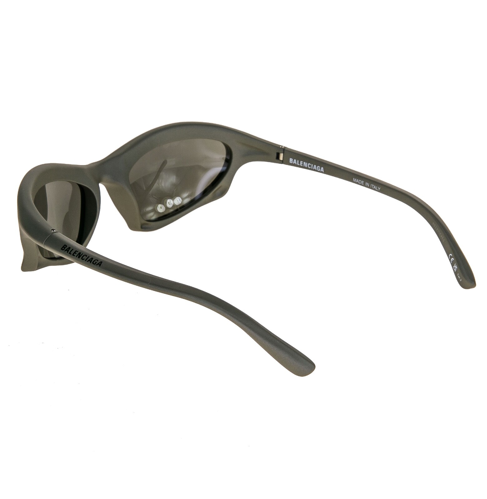 Pre-owned Balenciaga Bat 0229 Gray Silver Mirror 004 Fashion Demna Mask Sunglasses Bb0229s