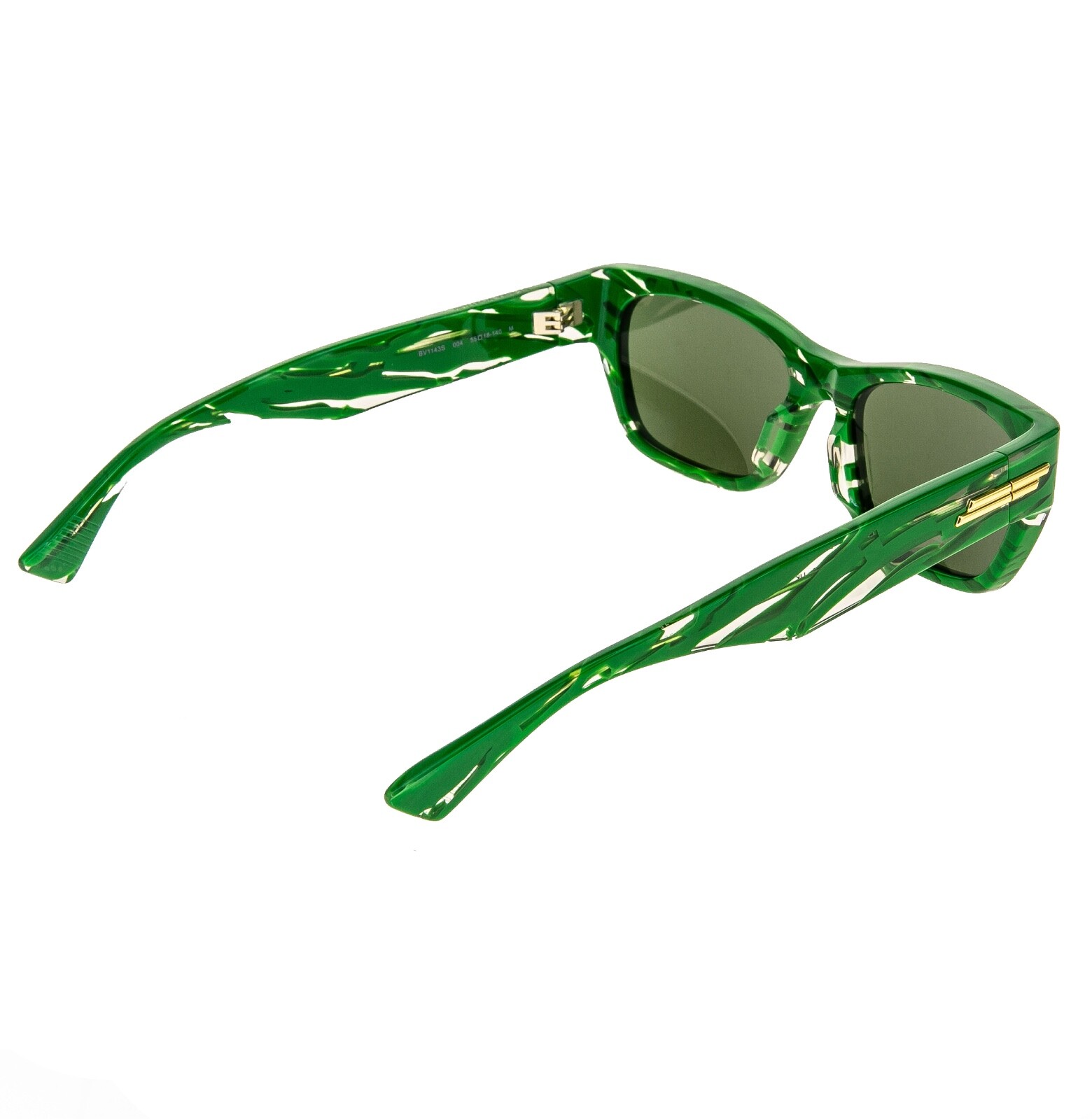 Pre-owned Bottega Veneta Bv1143s Green Zebra Print Unisex Narrow Sunglasses 1143 004