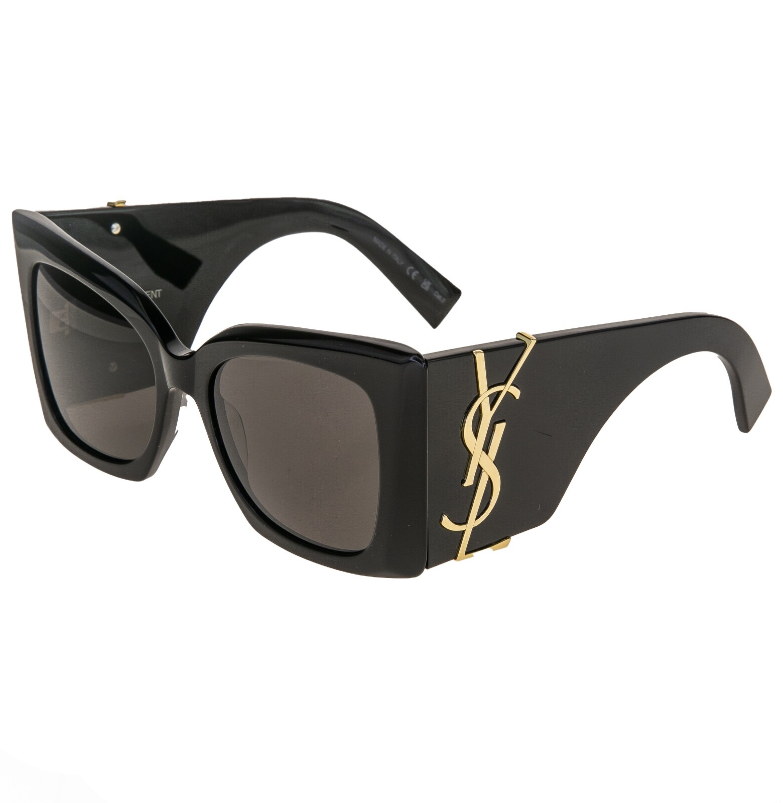Pre-owned Saint Laurent Blaze Ysl Slm119 001 Black Bold Cassandre Logo Sunglass 119 M119 In Gray