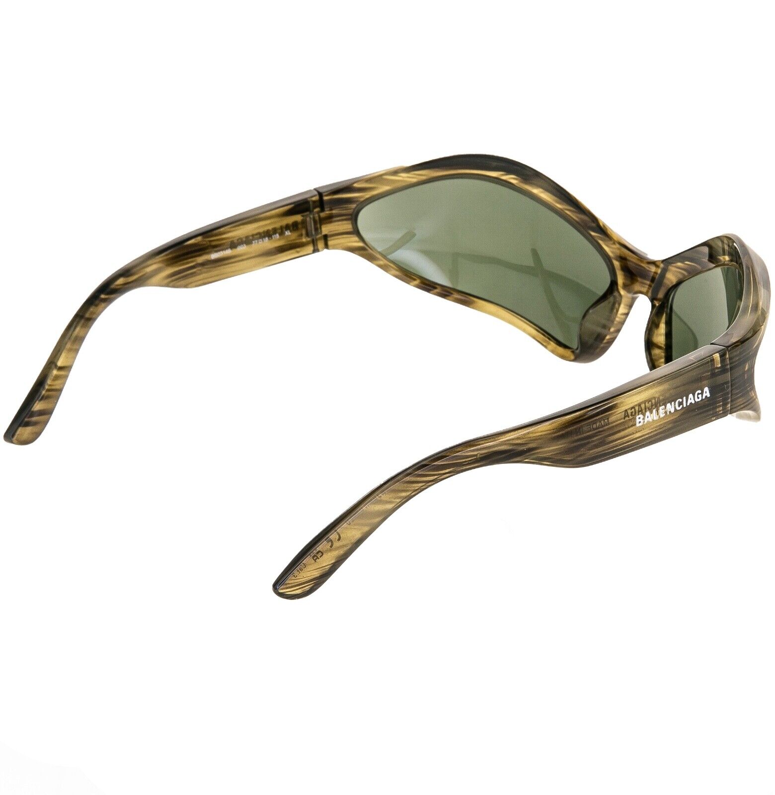 Pre-owned Balenciaga Fennec 0314 Bronze Horn 003 Fashion Angular Oval Sunglasses Bb0314 In Gold